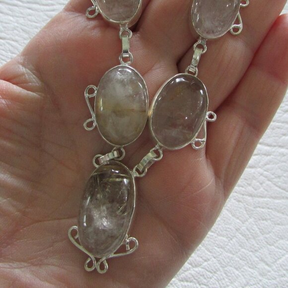 Grey Rutilated Quartz Necklace - NEW - Picture 8 of 8